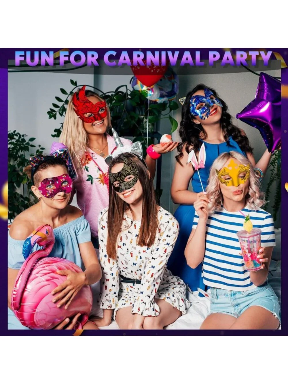DIY Masquerade Masks - Paper Mache Craft Kit with Gem Stickers for Parties